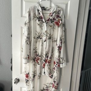 High Low Sheer Button Down Shirt